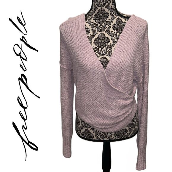 Free People Women’s Purple‎ Faux Wrap Sweater - Size XS - Picture 1 of 2